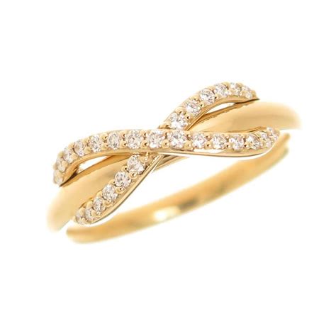 Tiffany And Co Infinity Collection Diamond Yellow Gold Ring At 1stdibs