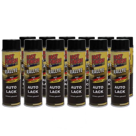 Motip Dupli 12x 500 Ml FAST FINISH Rallye Autolack Lackspray Schwarz