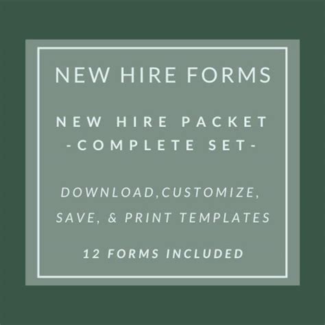 Complete New Hire Employee Welcome Packet 12 Forms Included Etsy