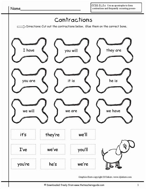 Contractions Worksheet For 2nd Grade