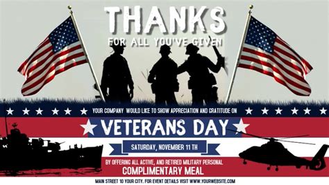 Copy Of Honoring Veterans Day Facebook Cover Video Postermywall