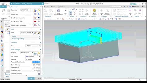 Nx11 Manufacturing Tutorial For Beginners Planer Milling Youtube