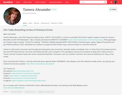 35 Fantastic BookBub Author Profile Examples