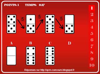 Qcm Concours Gratuits Correction Test Psychotechnique Des Dominos