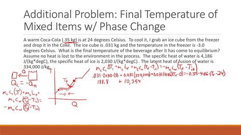 Problem Latent Heat Ice Cube Dropped In Liquid Water Final