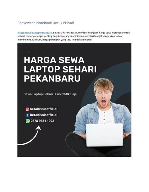 PPT Harga Sewa Laptop Sehari Pekanbaru WA 0878 9381 1922 PowerPoint