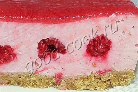Малиновый чизкейк (без выпечки), рецепт приготовления