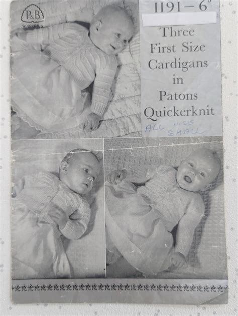 Vintage Baby Cardigan Knitting Pattern First Size V Neck Baby Cardigan