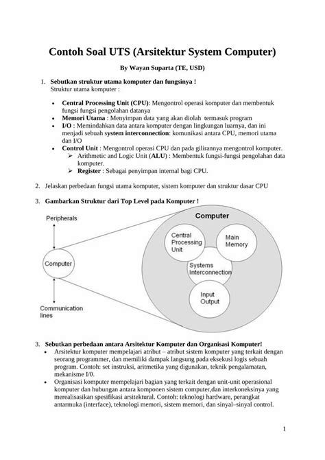 PDF Contoh Soal UTS Arsitektur System Computer Interupsi Terjadi