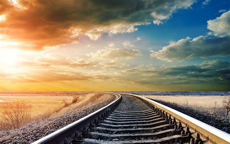 Nubes paisajes naturaleza vías férreas ferrocarriles cielos 2560x1600