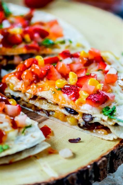 Layered Grilled BBQ Chicken Quesadilla Recipe | ChefDeHome.com