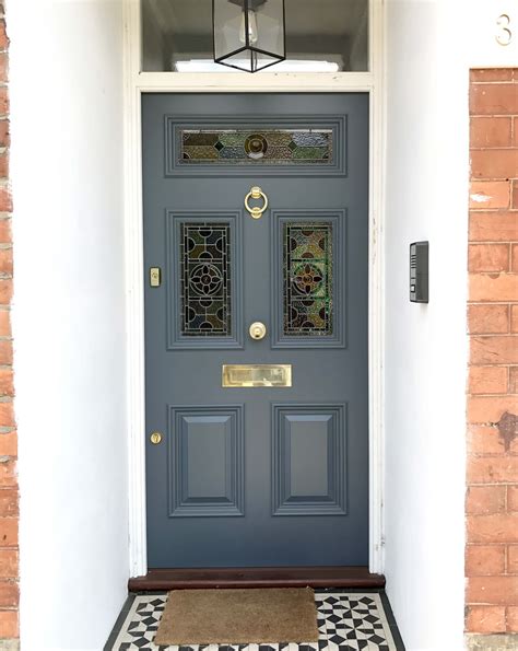 Elaborate Edwardian Leadlight Door And Frame With Textured And Stained