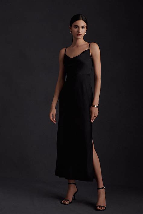 Bhldn Cali Satin Cowl Neck Midi Slip Dress Shopstyle