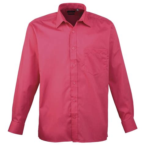 Premier Long Sleeve Poplin Shirt PR200 Unisex Formal Official