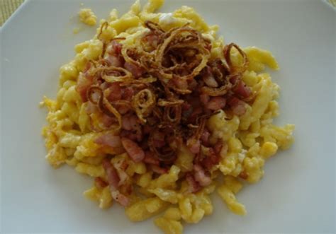 Spätzle mit Speck und Ei Rezept ichkoche at