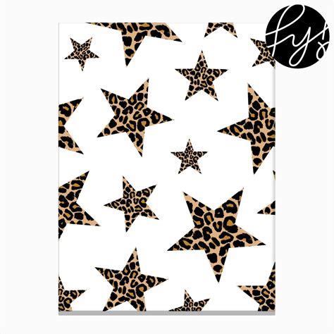 Leopard Print Stars Pattern Canvas Print In Art Prints Canvas