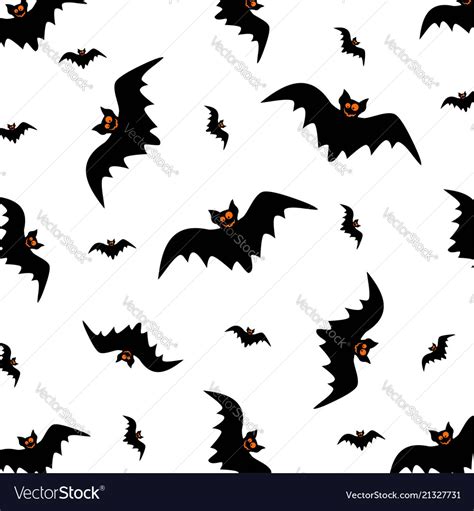 Halloween seamless pattern swarm of black bat Vector Image