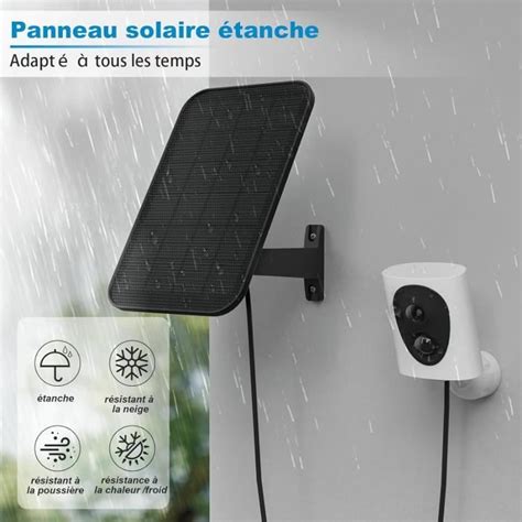 Panneau Solaire pour Caméra Surveillance WiFi Extérieure sans Fil avec