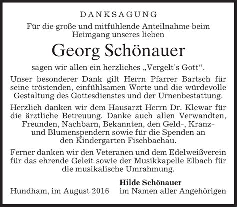 Traueranzeigen von Georg Schönauer trauer merkur de