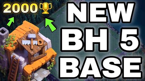 Best Bh5 Base New Bh5 Base Anti 3 Star Builder Hall 5 Trophy Base Youtube