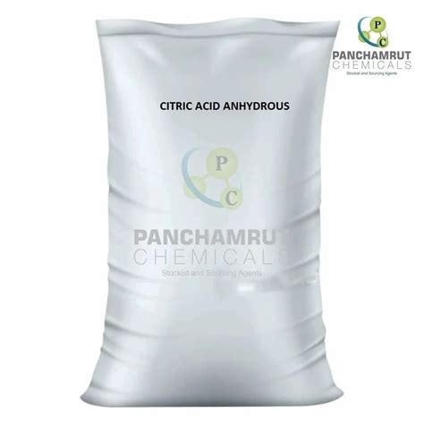 Powder Citric Acid Anhydrous For Food And Pharma Packaging Type Bag