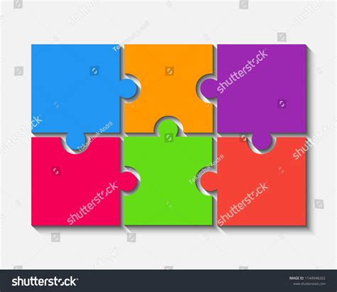 6 Puzzle Pieces Jigsaw Vector Illustration Stock Vector (Royalty Free ...