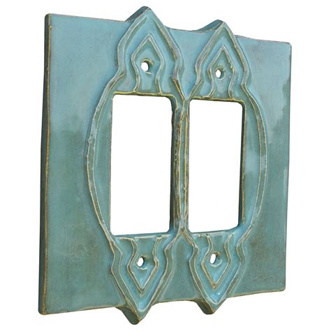 Moroccan Ceramic Double Rocker Gfi Light Switch Plate