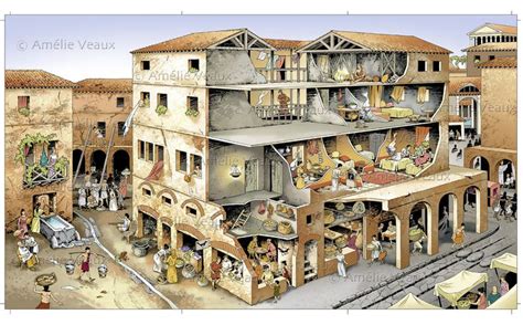 Ancient Roman Insula A Type Of Apartment Building That Housed Lower To Middle Class People The