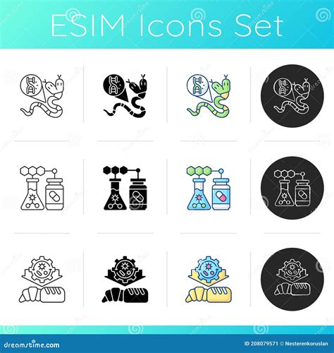 Genetic Engineering Icons Set Stock Vector Illustration Of Laboratory