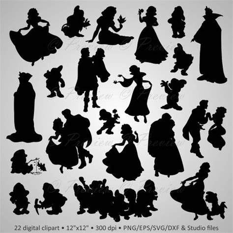 Snow White And The Seven Dwarfs Silhouette