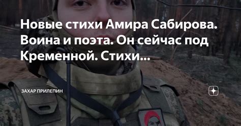 Новые стихи Амира Сабирова. Воина и поэта. Он сейчас под Кременной ...
