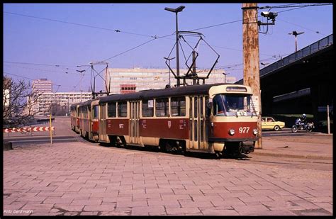 Tram Wagen Tatra Auf Der Linie Am Hbf Halle Am