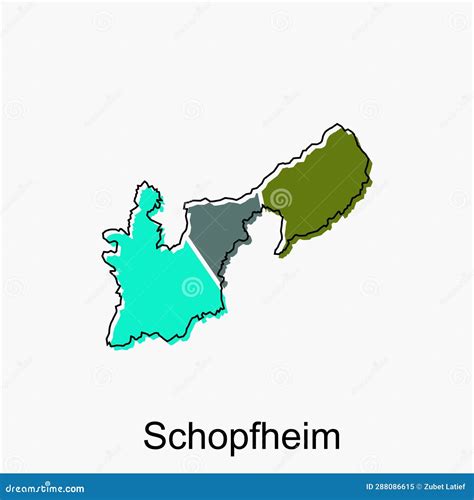 vector map  schopfheim colorful modern outline design world map