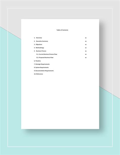 Business Requirements Analysis Template in Pages, Word, Google Docs ...