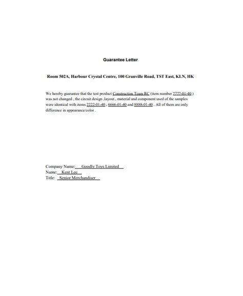 19 Guarantee Letter Templates Word Pdf Format Download Free