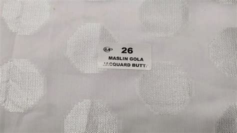 Muslin Gola Jacquard Butta Rfd White Fabric For Digital Printing At Rs