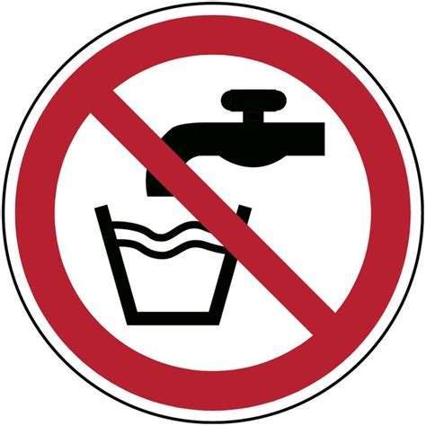 Brady Aluminum ISO Safety Sign Not Drinking Water 100 Mm Dia