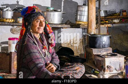 Brokpa people in traditional costume, village of Merak on Merak Sakteng ...