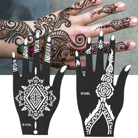 Buy India Henna Mehndi Temporary Tattoo Stencil Kit For Women Hand Body