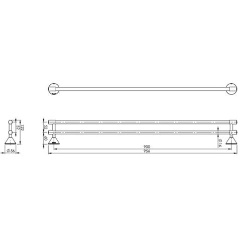 Ivy Double Bar Brass Towel Rail Temple Webster