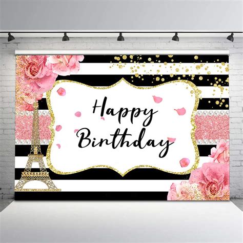 Buy Avezano Paris Birthday Backdrop Eiffel Tower French Theme Birthday