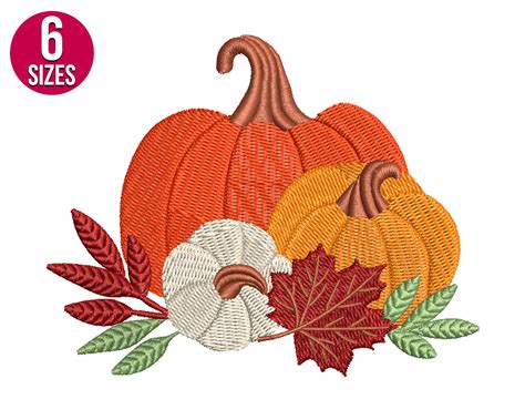 Pumpkin Embroidery Design Fall Autumn Machine Embroidery Etsy