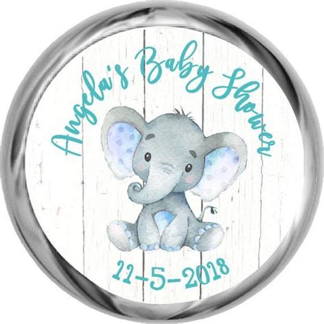 Elephant Baby Shower Sticker Cute Baby Boy Elephant Sticker Etsy