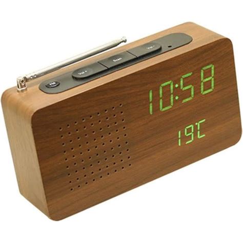 Horloge Lectronique Multifonction Led En Bois Radio R Veil Fm Radio