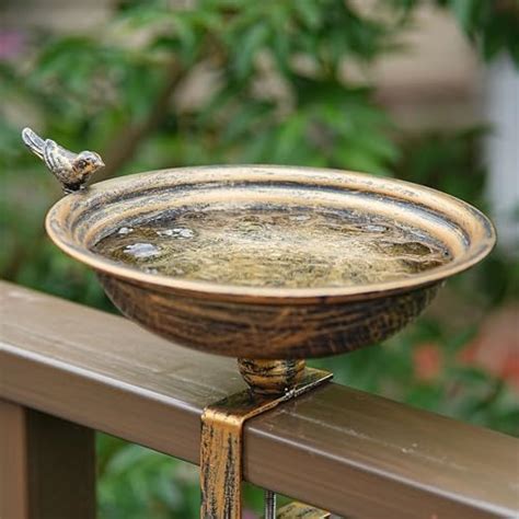 Amazon Hlqmfht Inchs Diam Deck Bird Bath Metal Bird Bath For