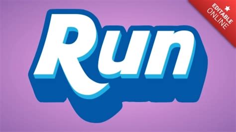 Run 3D Kool Aid Editable Generador De Efectos De Texto