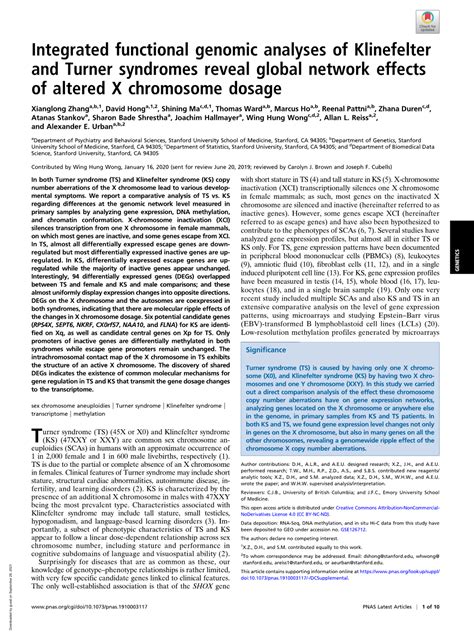 Integrated Functional Genomic Analyses Of Klinefelter And Turner