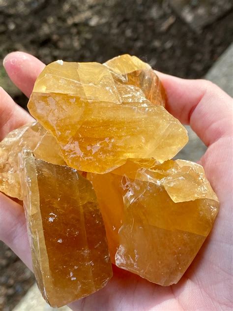 Honey Calcite Raw Crystal Small Medium Large Natural Calcite Etsy