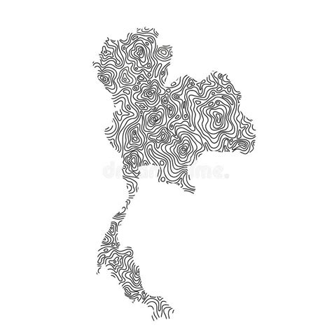 Mapa De Tailandia Desde Aislamientos Negros O L Nea De Nivel Cuadr Cula