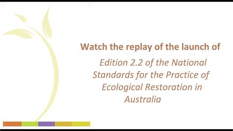 Launch Edition National Standards For The Practice Of Ecological